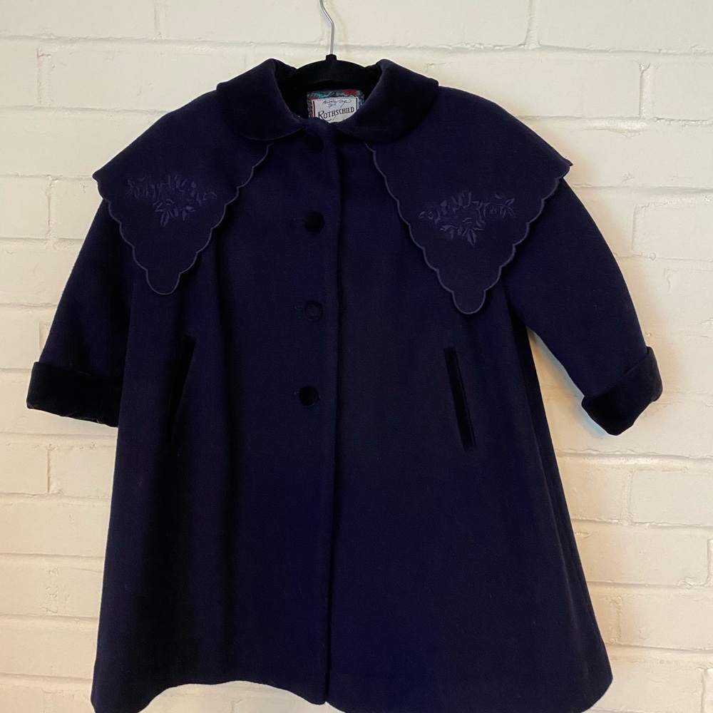 Rothschild 3T Navy Blue Wool Dress Coat